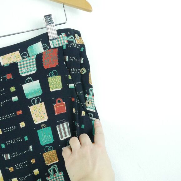 Vintage Medium Skirt Midi Y2K Novelty Print Boho Whimsigoth Artsy Maximalist - Picture 4 of 8